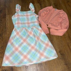 Carter's Green and Orange Sleeveless Sundress